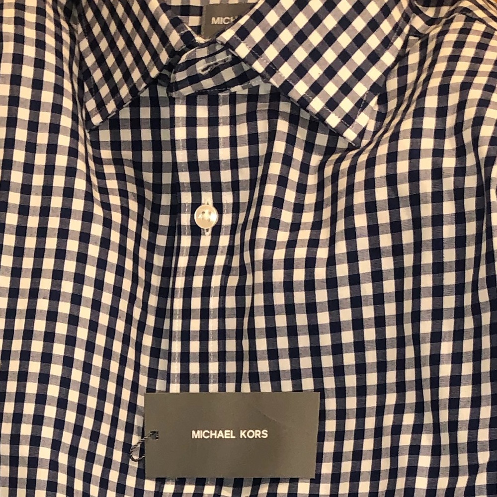 Brand New Michael Kors Cotten Plaid Formal Shirt.